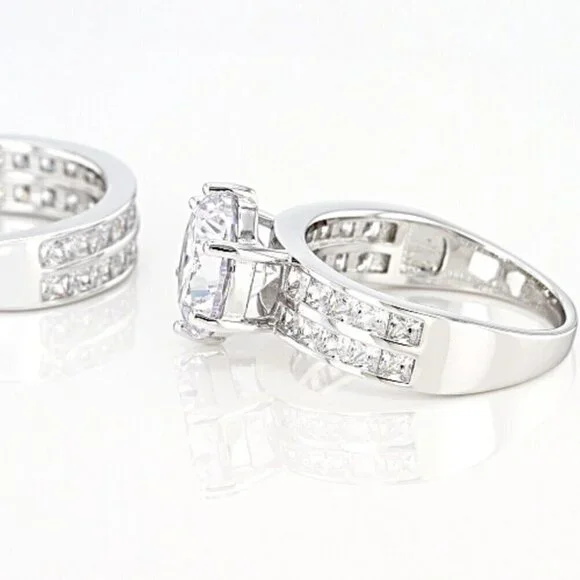 Bella Luce 9.25ctw Rhodium Over .925 Sterling Silver Ring With Band Size 8 EUC - Picture 3 of 9